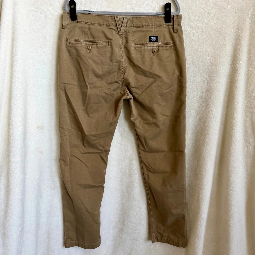 Vans Authentic Chino Slim Fit Khaki Tan Pants Mens Size 34 Skater Streetwear